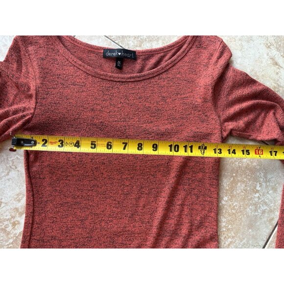 Derek Heart Rusty Orange Light Weight Long Sleeve Tunic Mini Dress - Size Medium - Picture 4 of 4